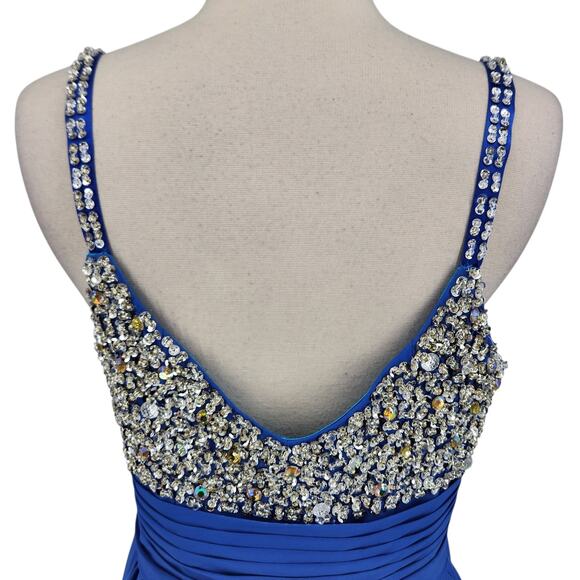Unbranded Royal Blue Sequin Beaded Bodice Formal Dress - Gala Prom - Picture 3 of 10